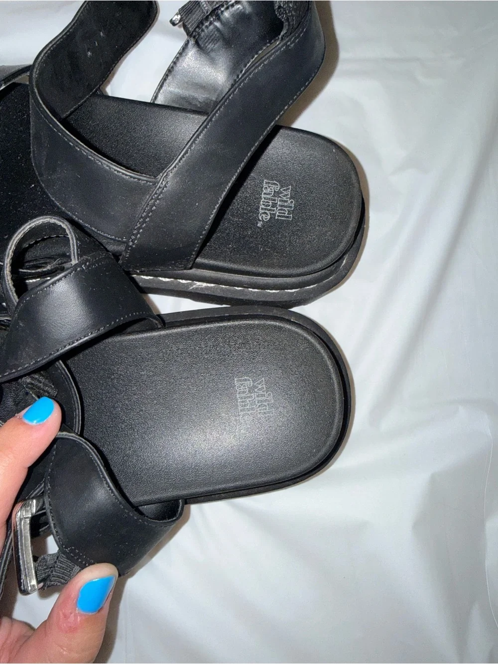 wild fable Black Strappy Platform Sandals